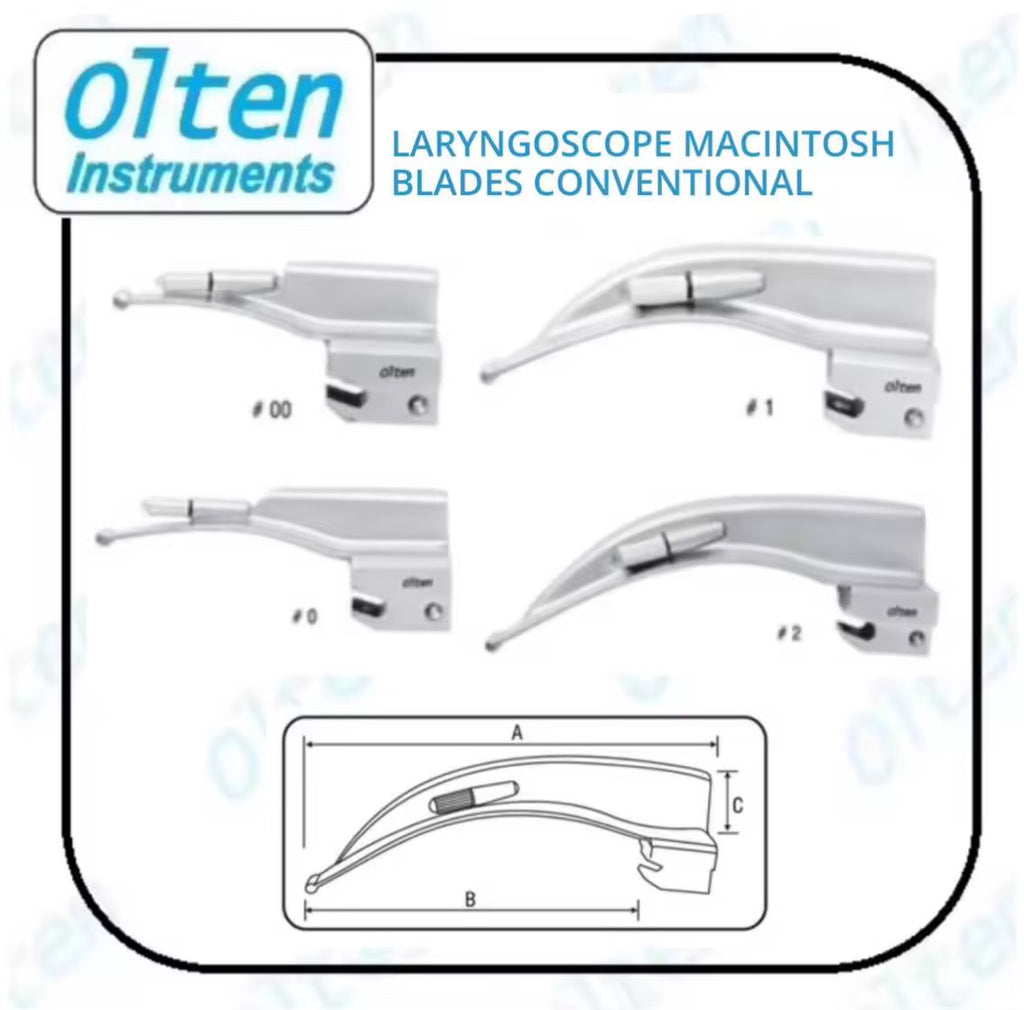 ENT DIAGNOSTIC Laryngoscope Blade Conventional/ Fiber Optic ( Macintos ...