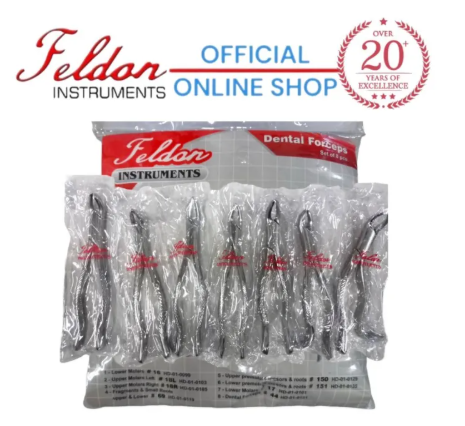 Extraction Forceps ADULT (Set of 8 pcs) FELDON High Quality Dental Set ...